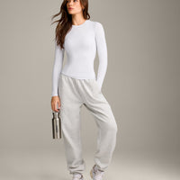 Mellow™ Motion Crew Neck Long Sleeve Top | White