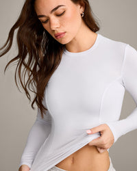 Mellow™ Motion Crew Neck Long Sleeve Top | White
