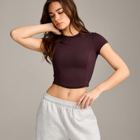 Mellow™ Motion Crew Neck Mid Top | Plum Brown