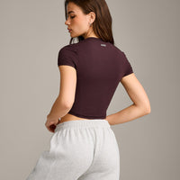 Mellow™ Motion Crew Neck Mid Top | Plum Brown