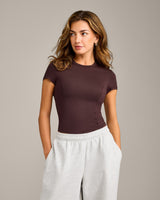 Mellow™ Motion Crew Neck Top | Plum Brown