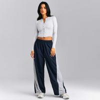Mellow™ Rib Mid Long Sleeve Cardigan with Embroidered Logo | Light Grey Marl