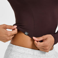 Mellow™ Soft Mid Long Sleeve Top | Plum Brown