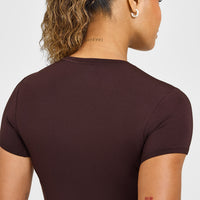 Mellow™ Soft Mid Short Sleeve T-Shirt | Plum Brown