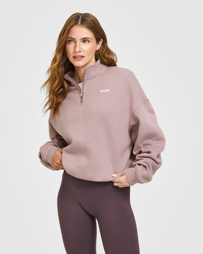 Mid Weight 1/4 Zip Sweatshirt | Dusty Purple