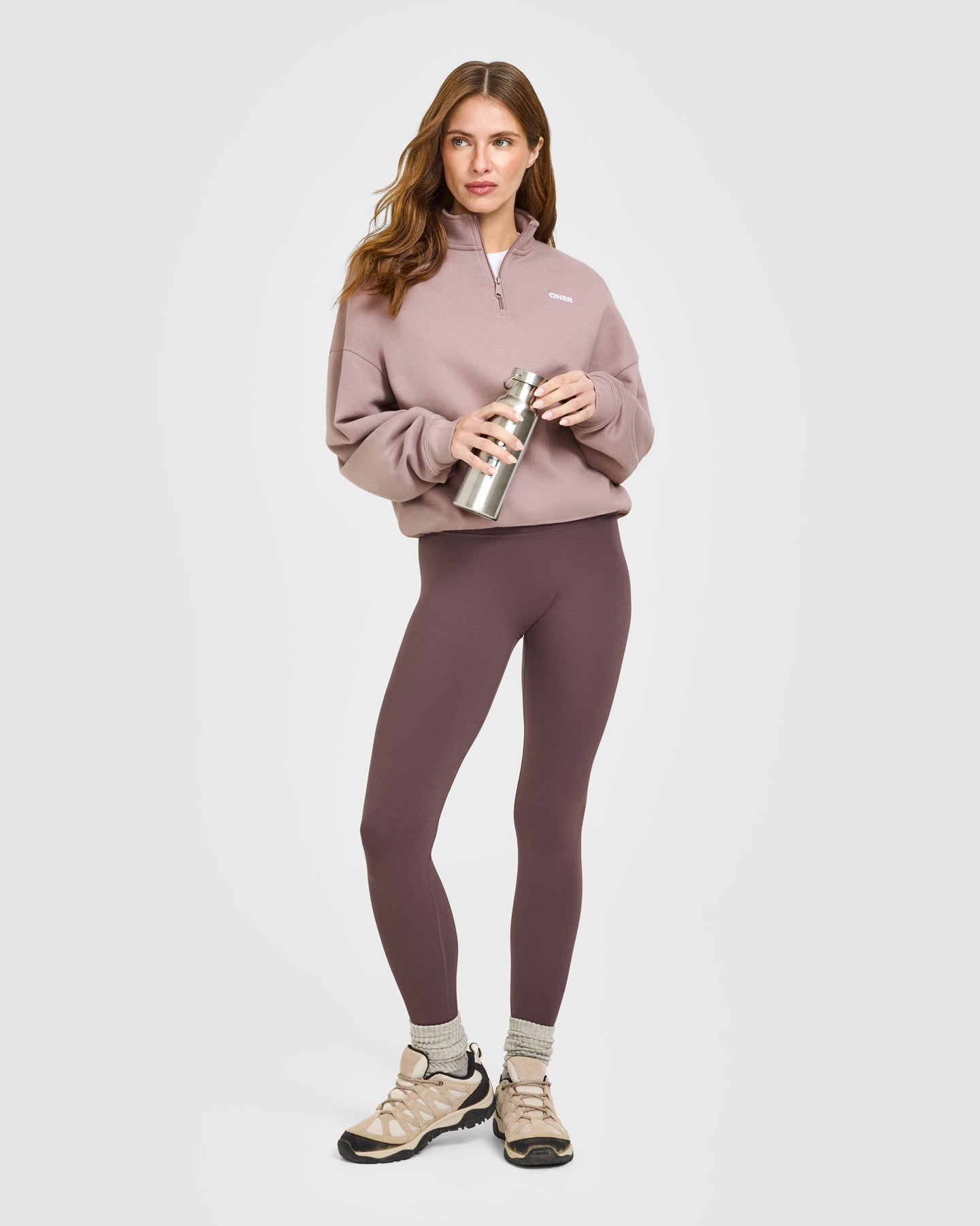 Mid Weight 1/4 Zip Sweatshirt | Dusty Purple