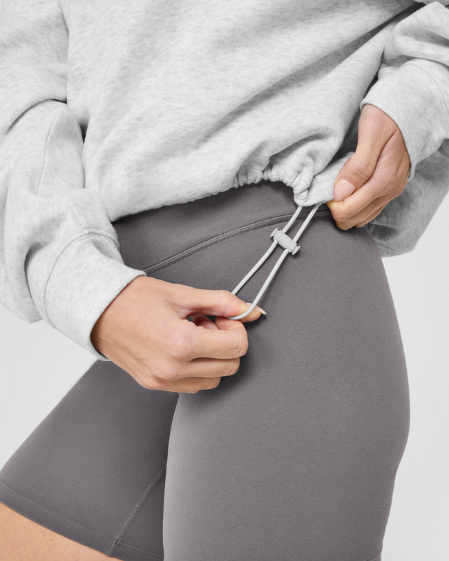 Mid Weight 1/4 Zip Sweatshirt | Light Grey Marl