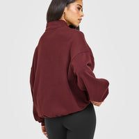 Mid Weight 1/4 Zip Sweatshirt | Rosewood