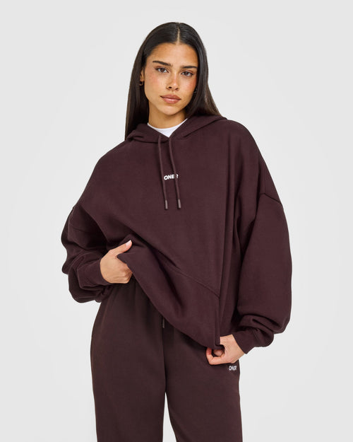 Oner Modal Mid Weight Relaxed Hoodie | Plum Brown