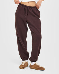Mid Weight Relaxed Joggers | Plum Brown