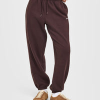 Mid Weight Relaxed Joggers | Plum Brown