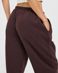 Mid Weight Relaxed Joggers | Plum Brown