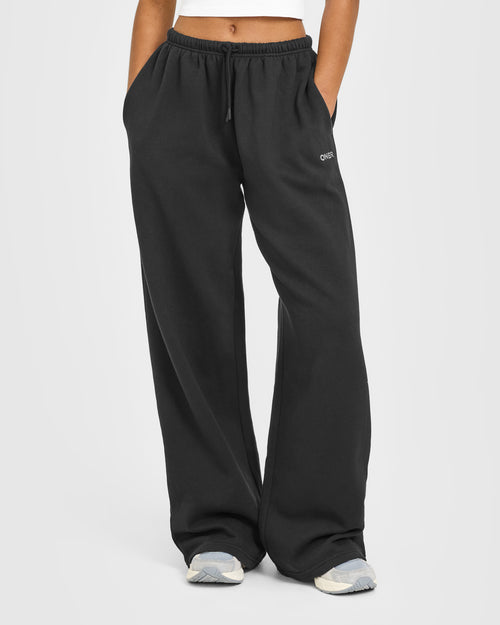 Oner Modal Mid Weight Relaxed Straight Leg Joggers | Soft Black