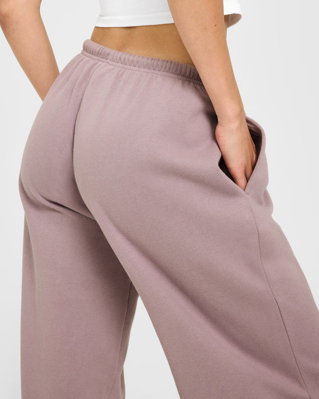 Mid Weight Relaxed Straight Leg Joggers | Dusty Purple