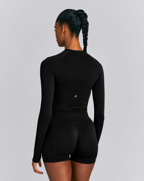 Oner Seamless Fitted Long Sleeve Top | Black