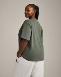 Oversized Oner Girlfriend Washed T-Shirt | Washed Dark Khaki