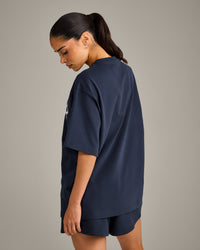 Oversized Girlfriend Washed T-Shirt | True Blue