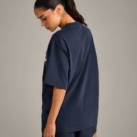 Oversized Girlfriend Washed T-Shirt | True Blue