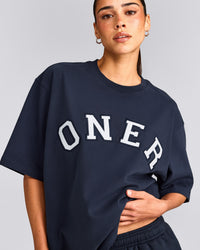 Oversized Girlfriend Washed T-Shirt | True Blue