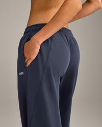 Raw Cut Lounge Wide Leg Joggers | Washed True Blue