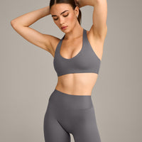 SoftMotion™ Bralette with Grey Logo | Ash Grey