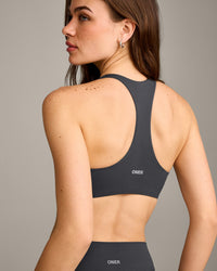SoftMotion™ Bralette with Grey Logo | Coal