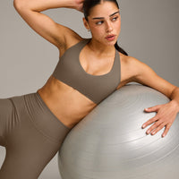 SoftMotion™ Bralette with Grey Logo | Moss Brown