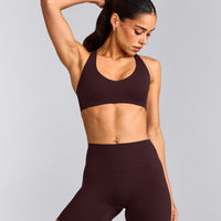 SoftMotion™ Bralette with Grey Logo | Plum Brown