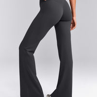 SoftMotion™ Flared Trousers with Grey Logo | Coal