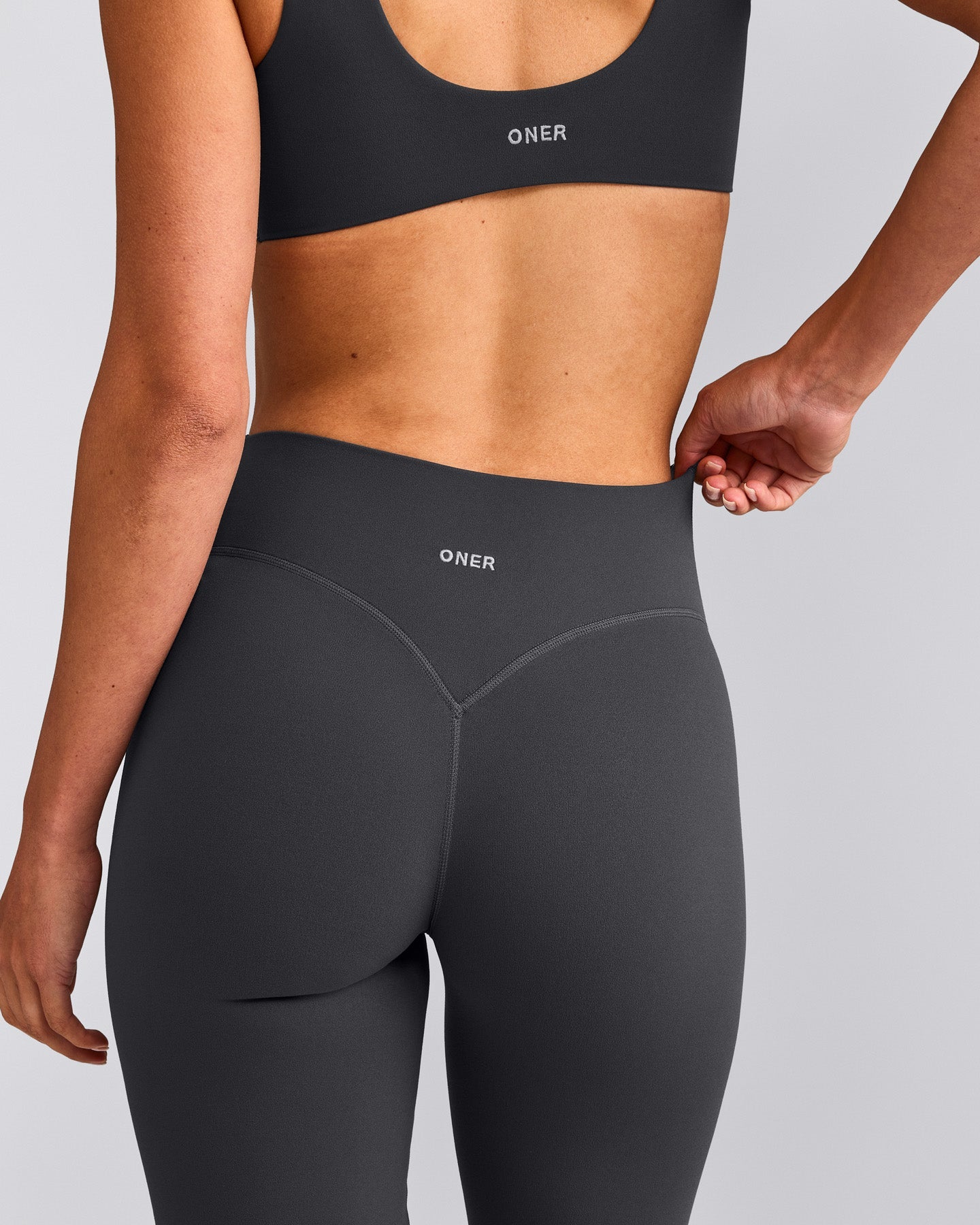 SoftMotion™ Flared Trousers with Grey Logo | Coal