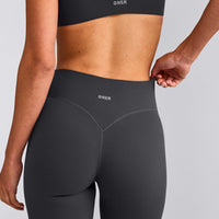 SoftMotion™ Flared Trousers with Grey Logo | Coal