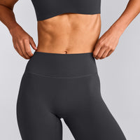 SoftMotion™ Flared Trousers with Grey Logo | Coal