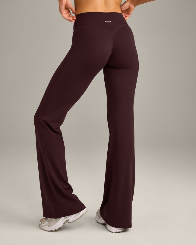 SoftMotion™ Flared Bottoms with Grey Logo | Plum Brown