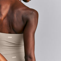 SoftMotion™ Strappy Halter Neck Mid Tank Top with Built in Bra Shelf New Branding | Warm Sand