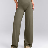 SoftMotion™ Straight Leg Trousers with Grey Logo | Alpine Green