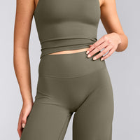 SoftMotion™ Straight Leg Trousers with Grey Logo | Alpine Green
