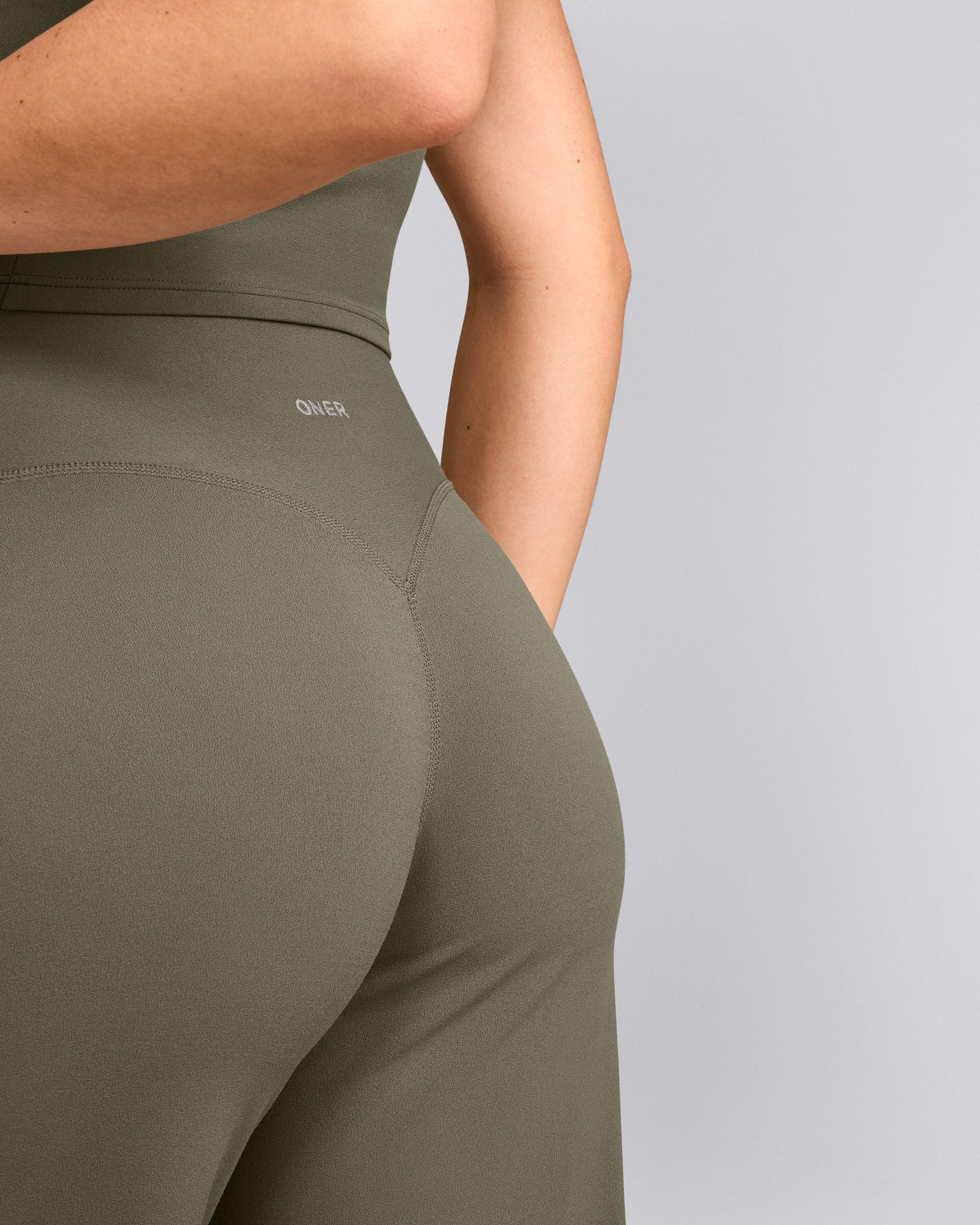 SoftMotion™ Straight Leg Trousers with Grey Logo | Alpine Green
