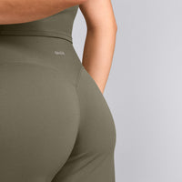 SoftMotion™ Straight Leg Trousers with Grey Logo | Alpine Green
