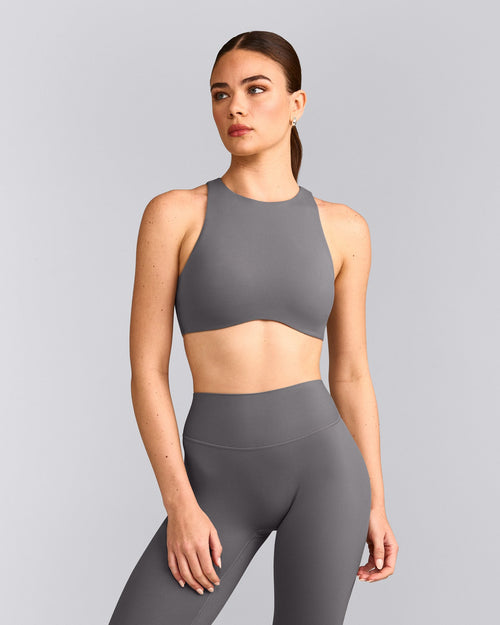 SoftMotion™ High Neck Sports Bra | Ash Grey