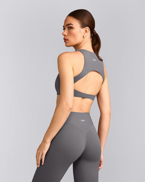 SoftMotion™ High Neck Sports Bra | Ash Grey