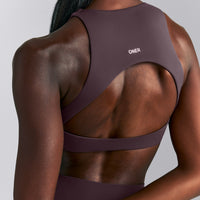 SoftMotion™ High Neck Sports Bra New Branding | Dark Umber Brown