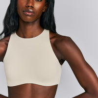 SoftMotion™ High Neck Sports Bra | Oatmeal