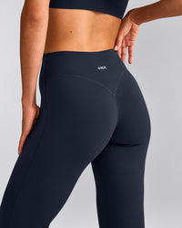 SoftMotion™ Flared Trousers with Grey Logo | True Blue