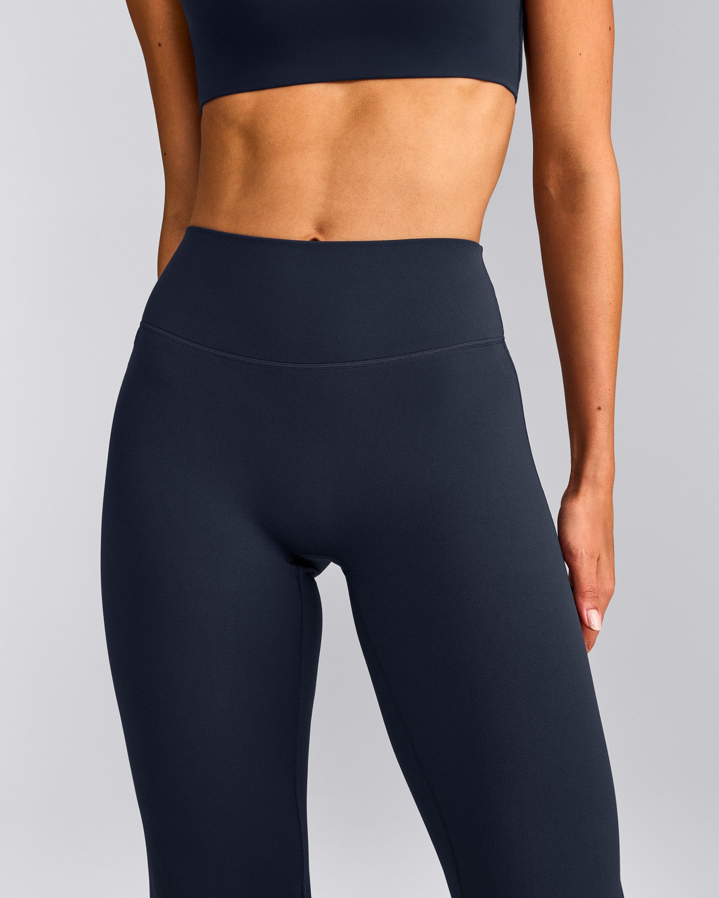 SoftMotion™ Flared Trousers with Grey Logo | True Blue