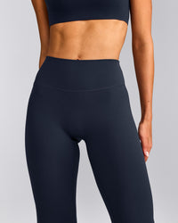 SoftMotion™ Flared Trousers with Grey Logo | True Blue