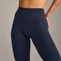 SoftMotion™ High Waisted Leggings with Grey Logo | True Blue