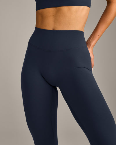 SoftMotion™ High Waisted Leggings with Grey Logo | True Blue