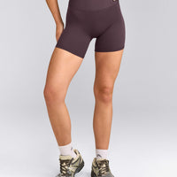 SoftMotion™ High Waisted Shorts 6" | Dark Umber Brown
