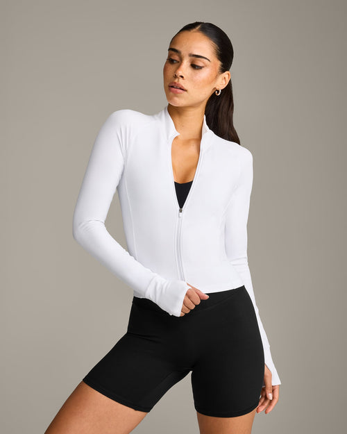 Oner Modal SoftMotion™ Mid Jacket with Grey Logo | White