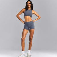 SoftMotion™ Mid Rise Micro Shorts 4" | Granite Blue